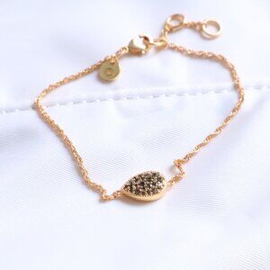 Julie Vos Bracelet - Pavé Teardrop - Peridot Gold